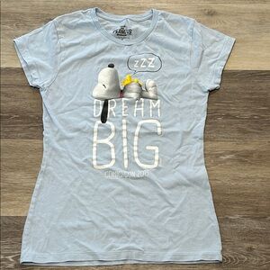 Peanuts Light Blue Snoopy 'Dream Big' Tee